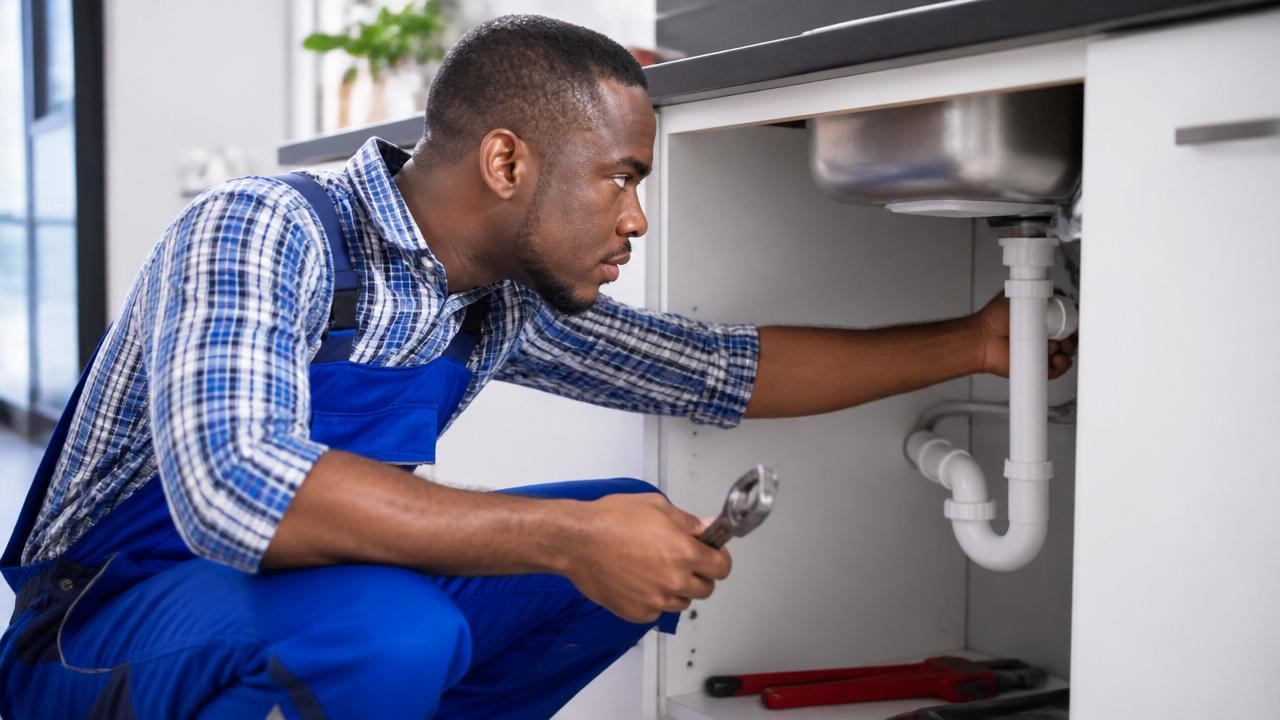 General Services Professional plumber repairing residential pipes in a modern kitchen — Kgwadikholo plumbing services across Mpumalanga, Limpopo and Gauteng