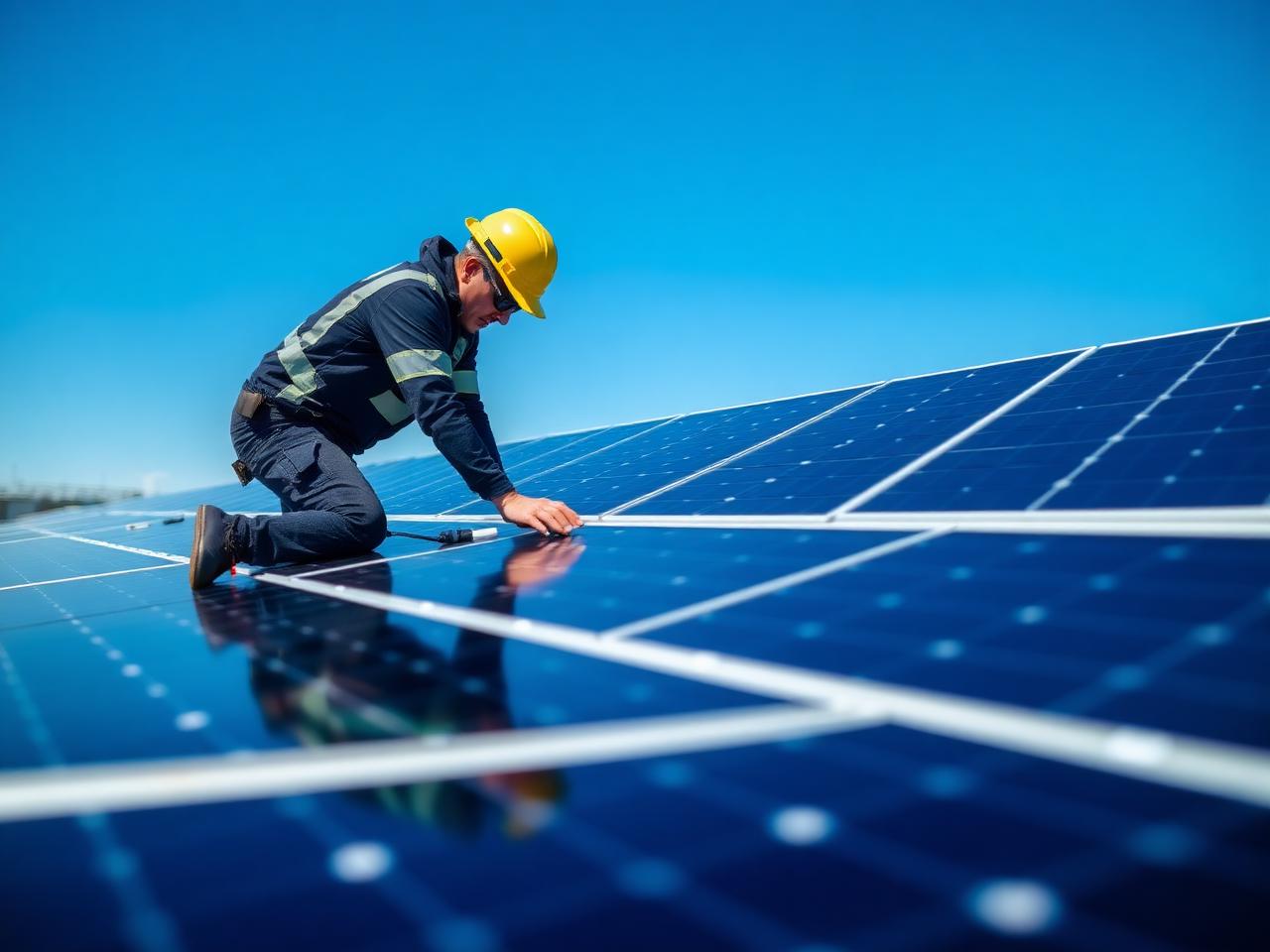 Energy & Electrical Solar panel installation and electrical engineering team on a South African industrial site — Kgwadikholo energy services across Mpumalanga, Limpopo and Gauteng